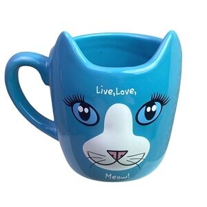 Pacific Giftware Kitty Cat Mug Coffee Cup Live Love Meow NIB‎
